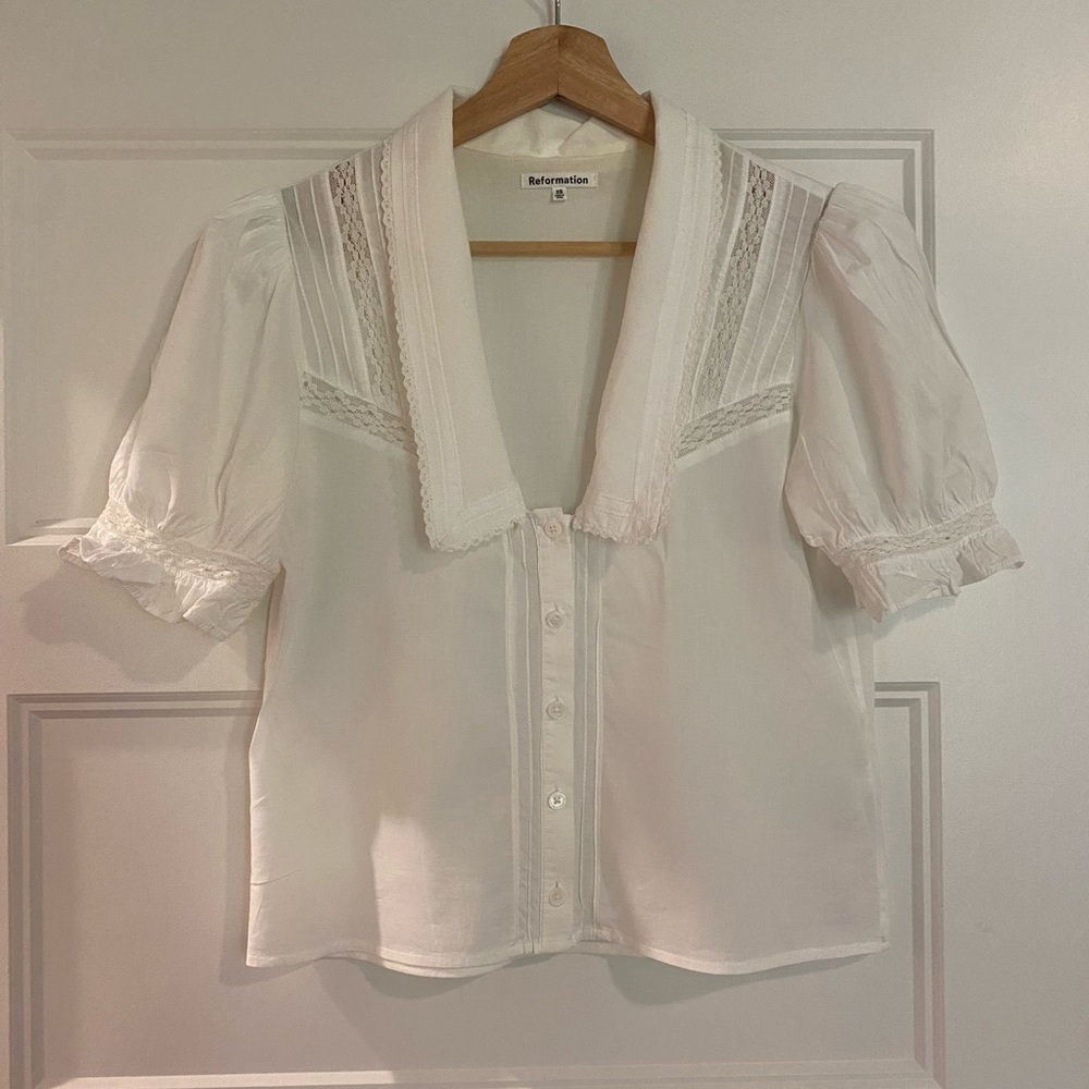 Reformation Hara Cotton Blouse Size XS